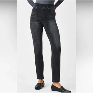 Spanx Ankle Straight Leg Black Wash Jeans 20355R